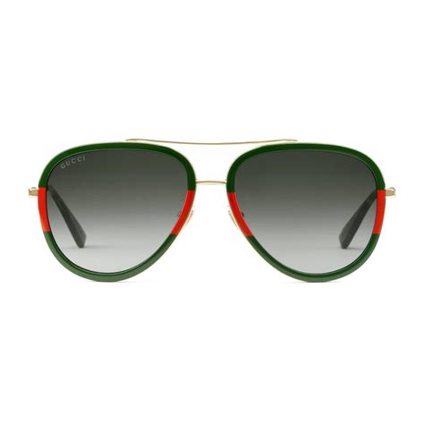 gucci aviator sunglasses green|Gucci aviator sunglasses men's.